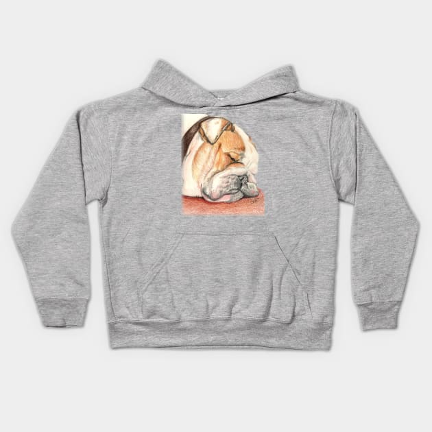 English bulldog Alfie Kids Hoodie by Pendientera